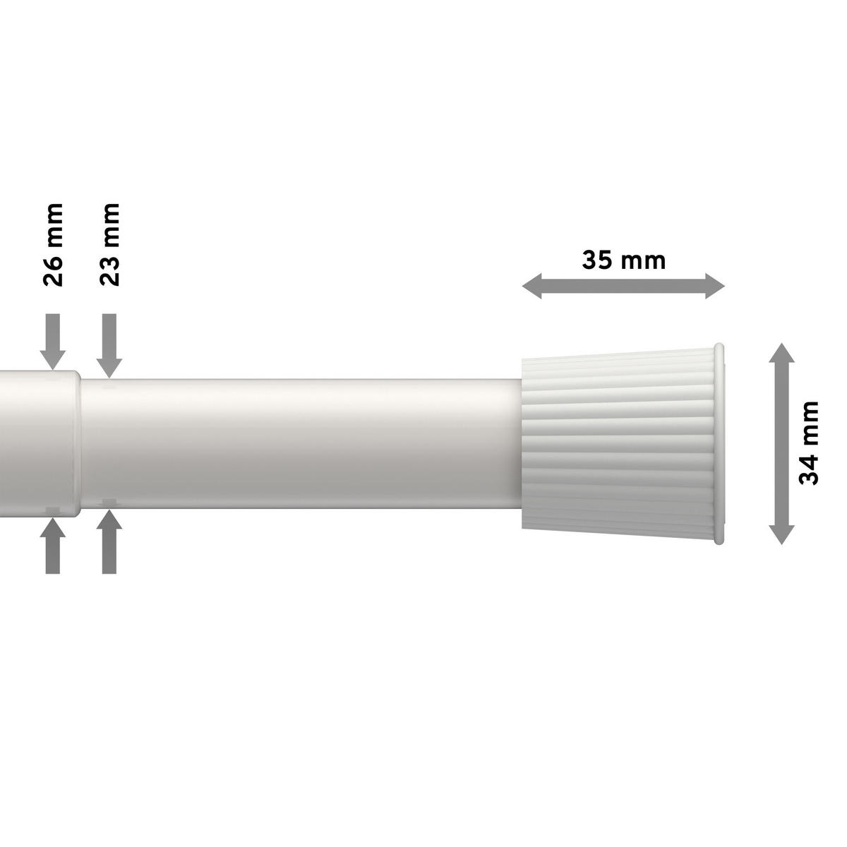SPANNSTANGE/DUSCHVORHANGSTANGE Serrofix 80-130 cm, 26/23 mm Ø Weiß - Weiß, Kunststoff/Metall (130cm) - INTERDECO