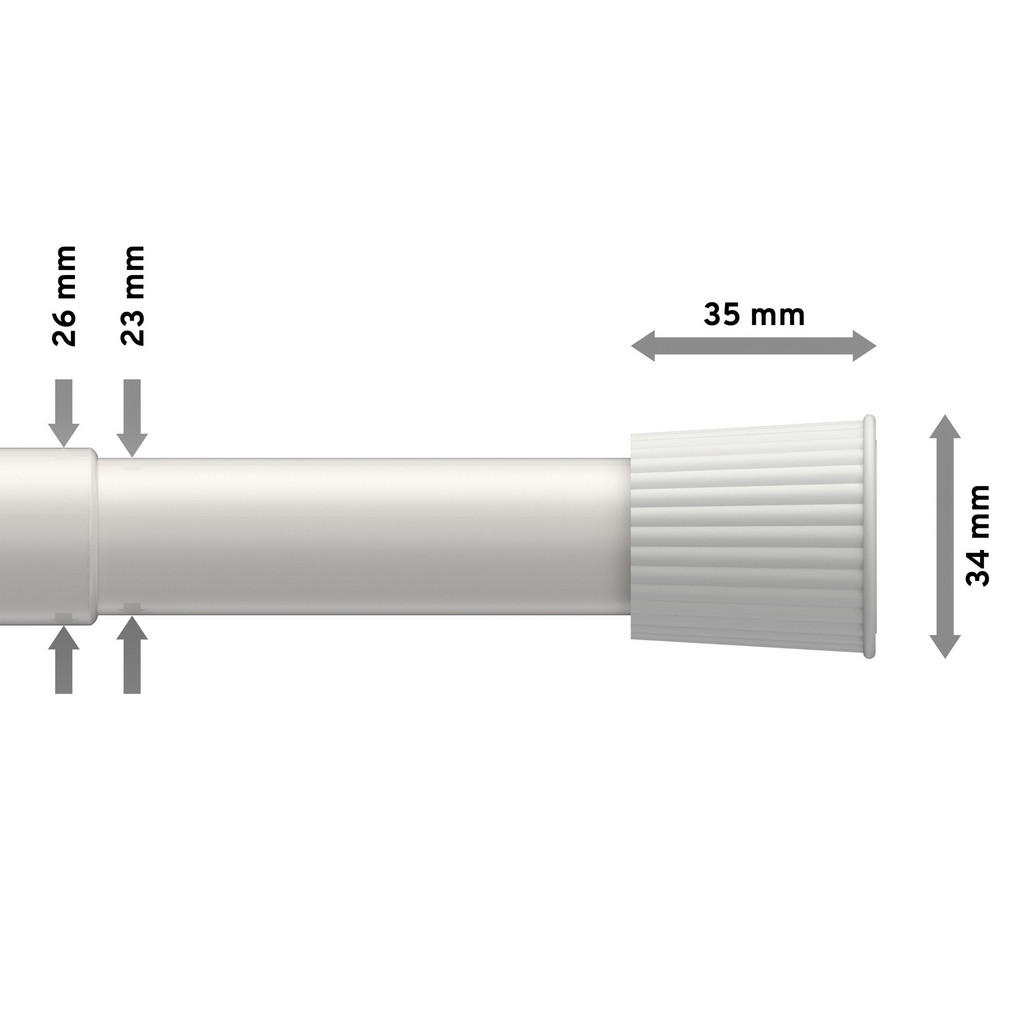 Thumbnail - Interdeco Spannstange/Duschvorhangstange, Weiß, Metall, Kunststoff, 130 cm, Wohntextilien, Gardinen & Vorhänge, Gardinen...