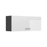 HÄNGESCHRANK R-Line, Weiß Hochglanz/Anthrazit, 100 cm Flach - Weiß Hochglanz/Anthrazit, Holzwerkstoff (100/40/31cm) - Vicco