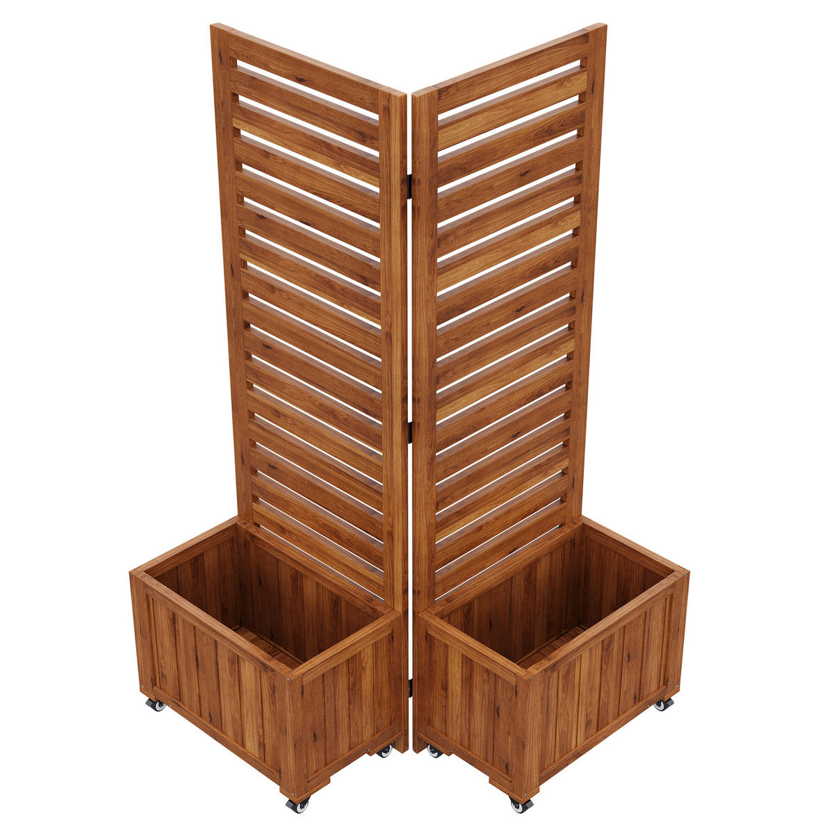 PFLANZKÜBEL Massives Tannenholz Dunkelbraun mit Spalier - Braun, Holz (32/32/102.5cm) - ComfortXL