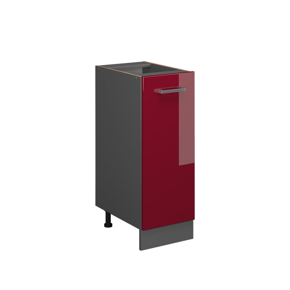 APOTHEKERSCHRANK R-Line Rot Hochglanz 30 cm ohne Arbeitsplatte - Bordeaux/Anthrazit, Holzwerkstoff (30/81.6/46cm) - Vicco