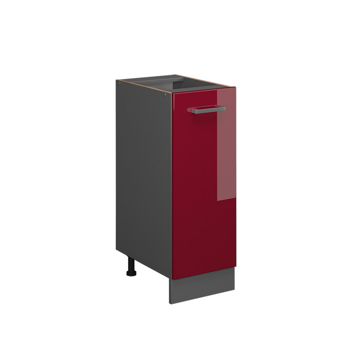 APOTHEKERSCHRANK R-Line Rot Hochglanz 30 cm ohne Arbeitsplatte - Bordeaux/Anthrazit, Holzwerkstoff (30/81.6/46cm) - Vicco
