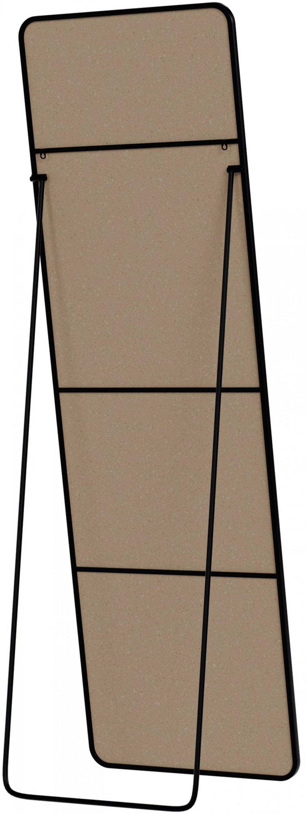 STANDSPIEGEL eckig 50/3/160 cm Glas Schwarz-Matt - Schwarz, Glas (50/160/3cm) - CLP