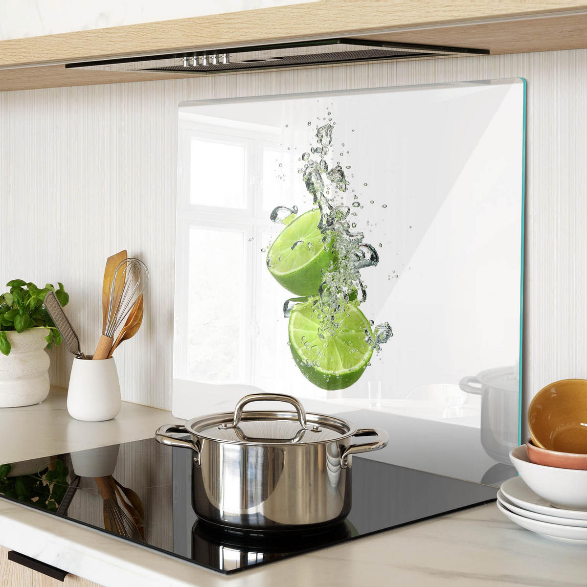 GLASPLATTE 60x52 cm Kalk unter Wasser - Grün, Glas (60/0.4/52cm) - TULUP