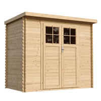 HOLZHAUS GARTENHAUS mit imprägnierten Boden B239xL142xH200 cm/ 2,63 m2 M310F+M310G - Beige, Holz (239/206/142cm) - Timbela