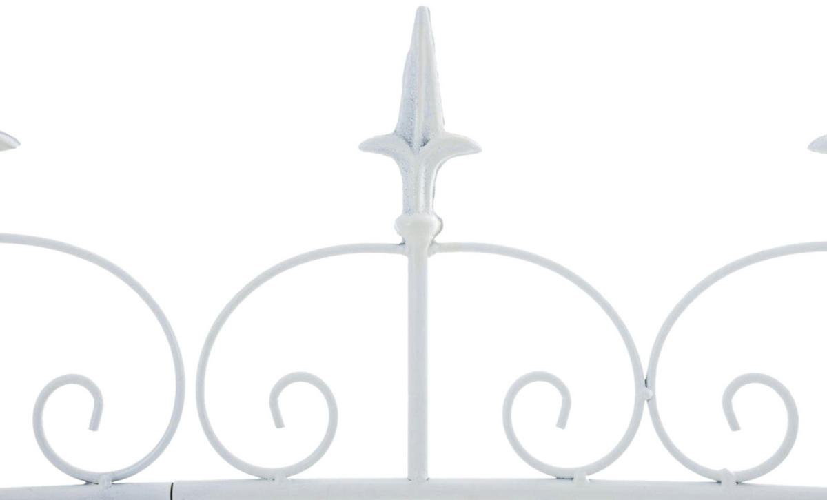 GARTENZAUN Linus 4er Set Antik 124x1x116cm Metall Weiß Steckzaun - Weiß Hochglanz, Metall (124/116cm) - DELUKE