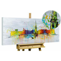 ACRYLBILD HANDGEMALT 120/60 cm - Multicolor/Grau, Holz/Textil (1.7/60cm) - KUNSTLOFT