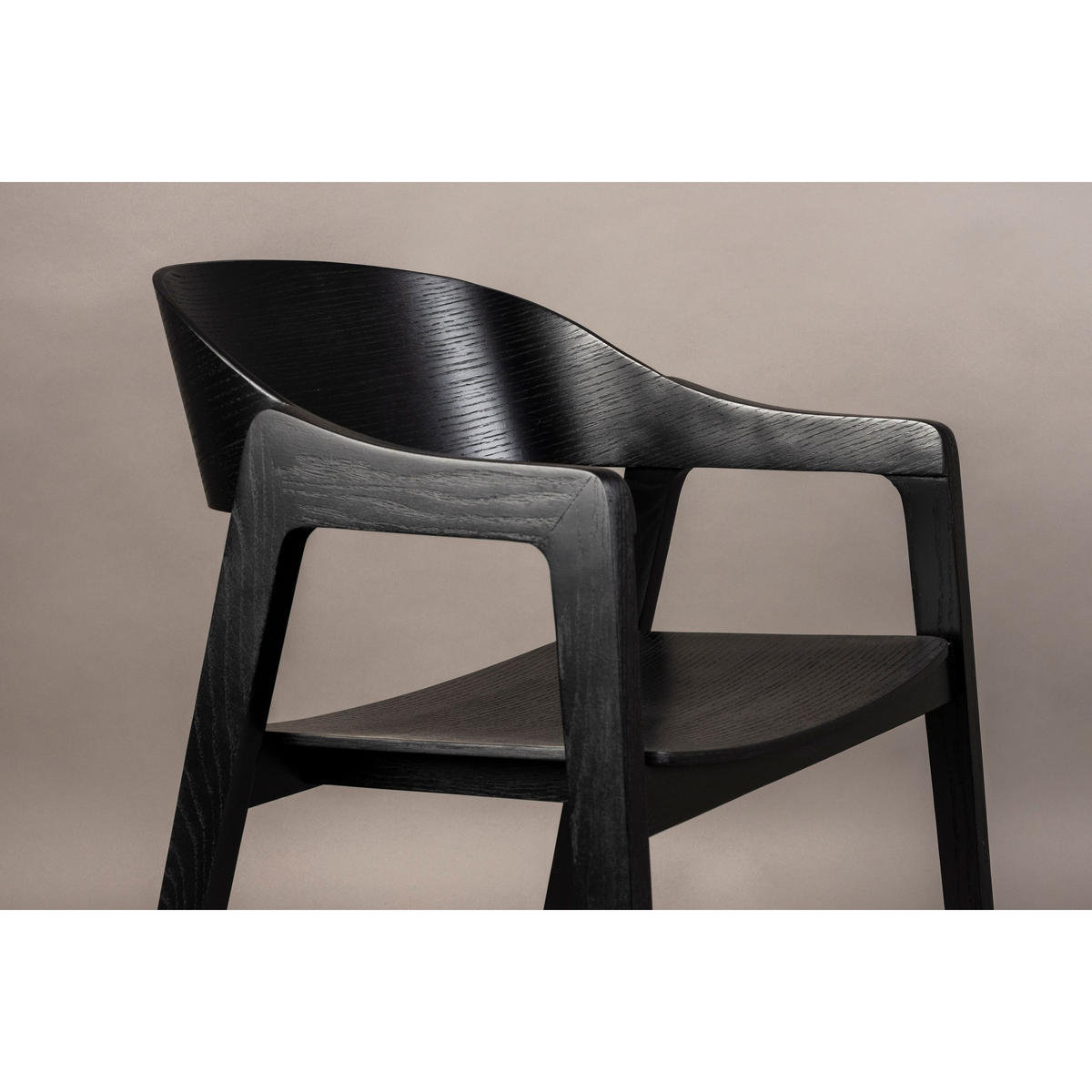 ESSZIMMERSTUHL Westlake Armlehne Schwarz - 2 er Set - Braun, Holzwerkstoff (58/76/52cm) - Dutchbone