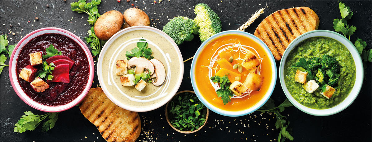 GLASBILD 80x30 cm Küche Essen bunt - Multicolor, Glas (80/30cm) - artissimo