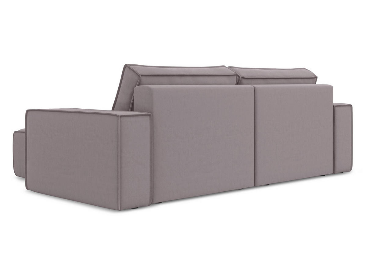 ECKSOFA mit Schlaffunktion Samt Stoff Violett - Lila/Flieder, Kunststoff/Textil (257/148cm) - Makamii