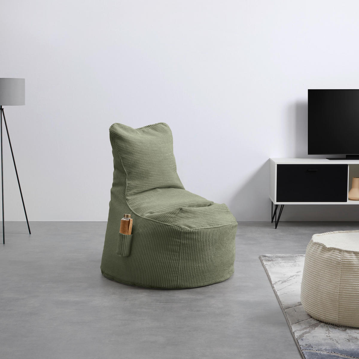 SITZSACK Cortona Cord Olivgrün - Olivgrün, Textil (85/100/85cm) - Mömax