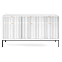 SIDEBOARD Vellore Weiß 154 cm - Goldfarben/Schwarz, Holzwerkstoff/Metall (154/83/39cm) - Selsey