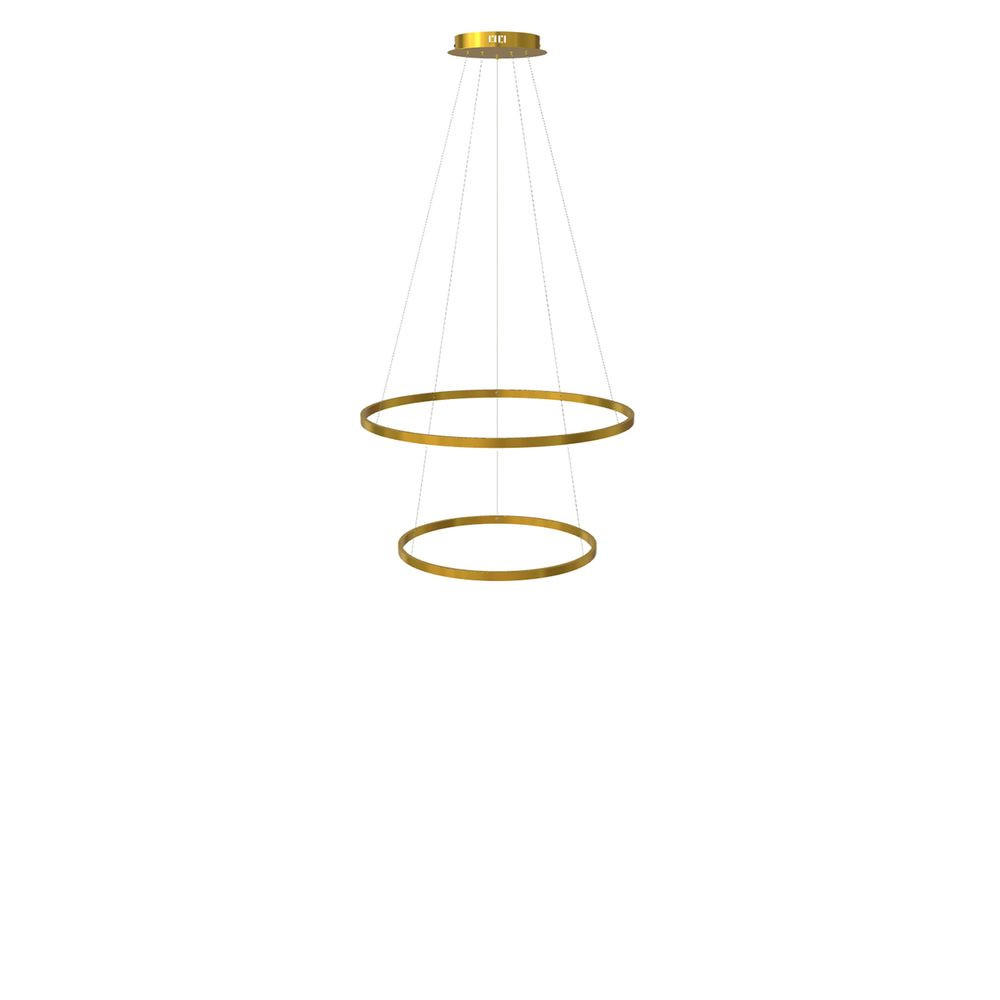 LED-HÄNGELAMPE 2er Ring Gold Ø 80 | 60cm - Goldfarben, Metall (1.3/80/3.3cm) - s.luce