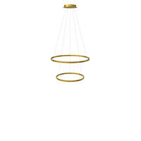 LED-HÄNGELAMPE 2er Ring Gold Ø 80 | 60cm - Goldfarben, Metall (1.3/80/3.3cm) - s.luce