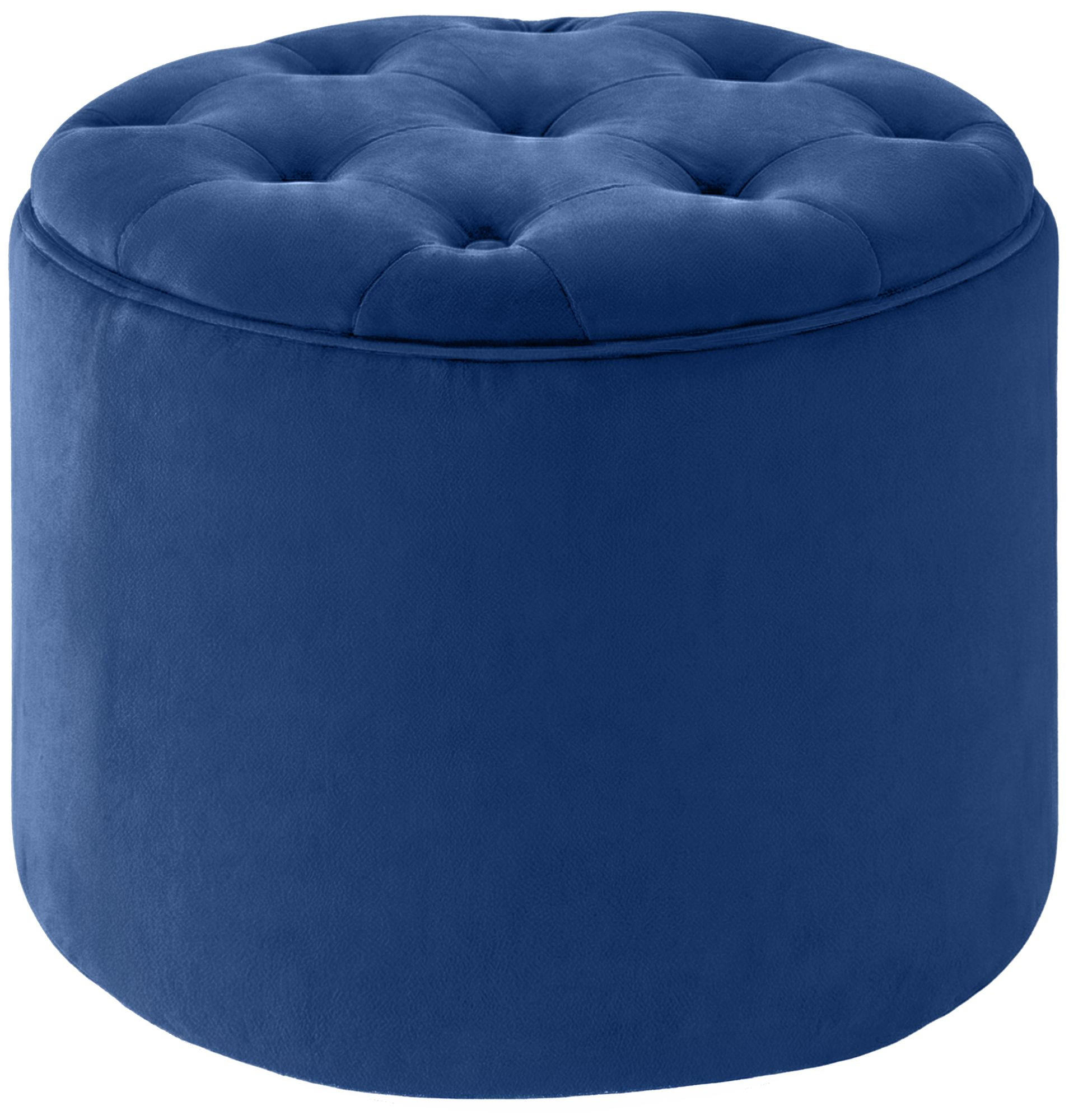 SITZWÜRFEL Samt Blau - Blau/Schwarz, Holz/Textil (44/42/44cm) - CLP