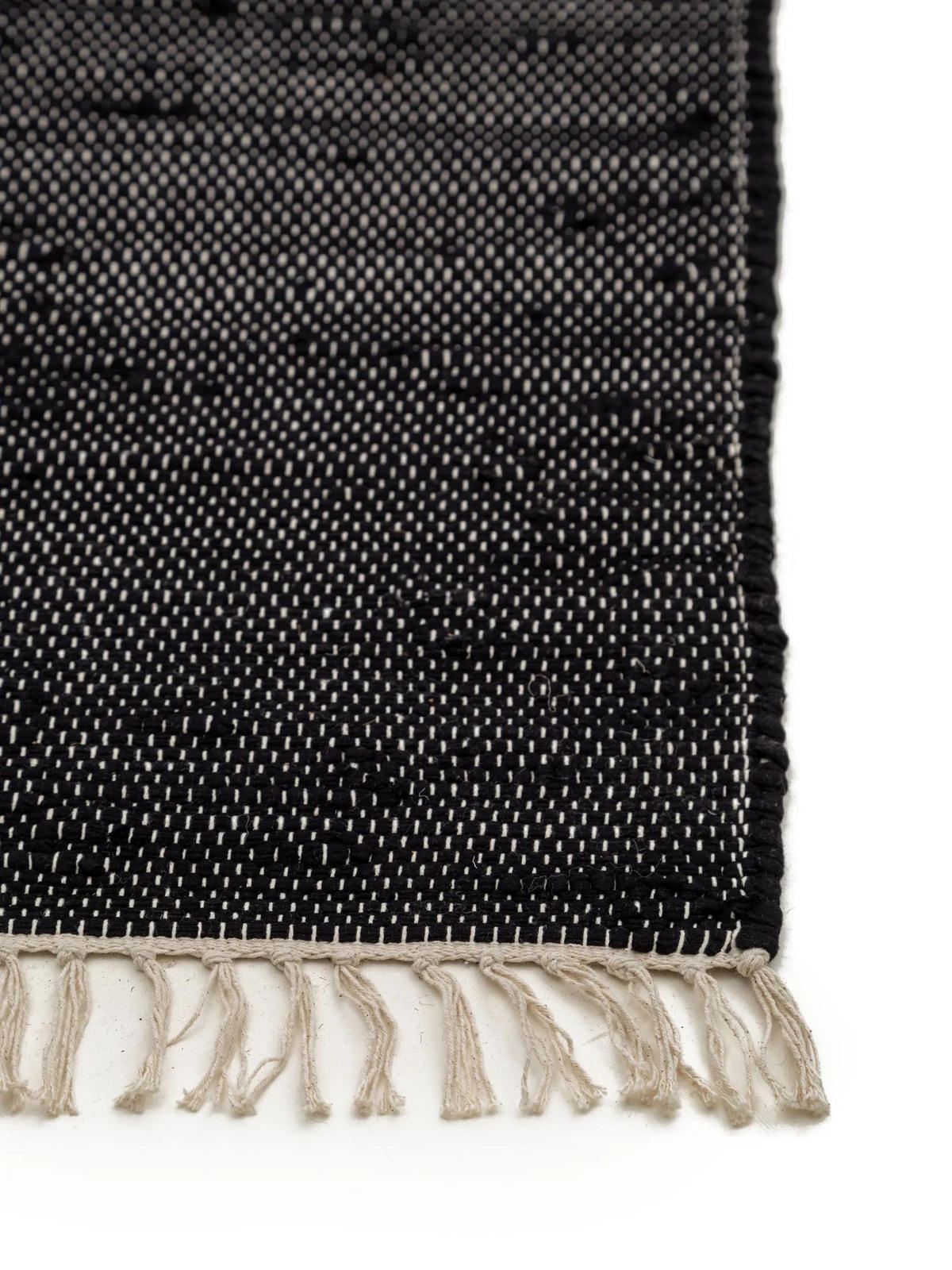 TEPPICH aus recyceltem Material Tom Schwarz 60x100 cm - Schwarz, Textil (60/100cm) - benuta Pop