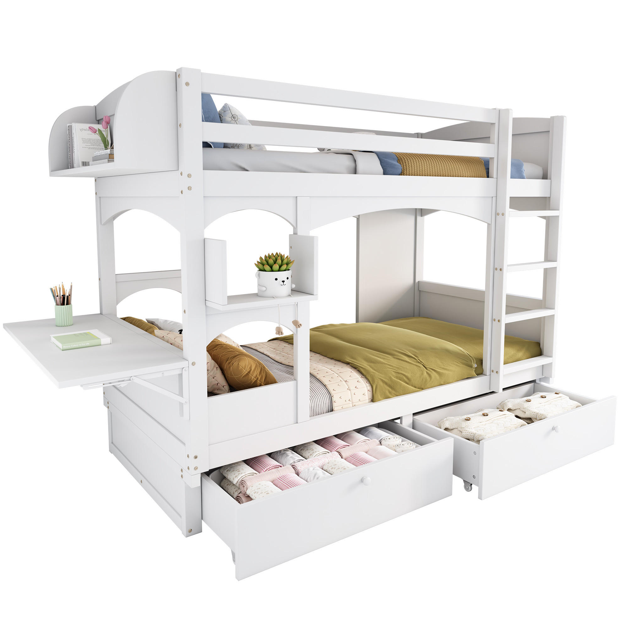 Beauniv Etagenbett Weiß 90x200 cm