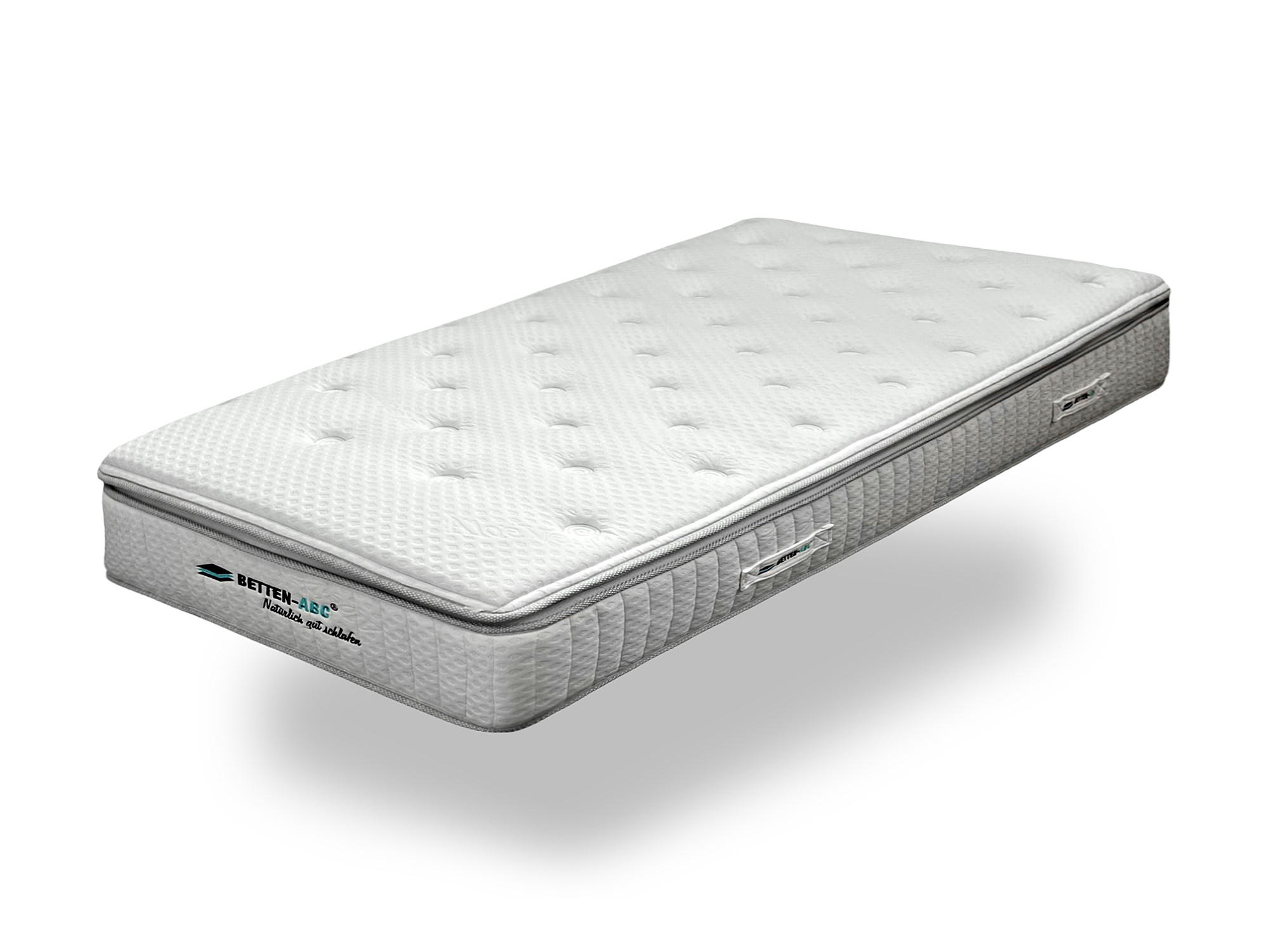 HOTELMATRATZE GrandLux mit Taschenfederkern und intgriertem Topper, Größe: 100 x 200 cm - Weiß, Textil (100/200cm) - Betten-ABC
