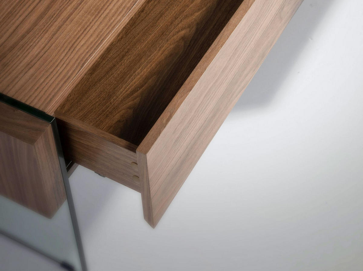 COUCHTISCH Rechteckiger Couchtisch Nussbaum und gehärtetes Glas 127/59/41 cm - Transparent/Nussbaumfarben, Glas/Holz (59/127/41cm) - ANGEL CERDA