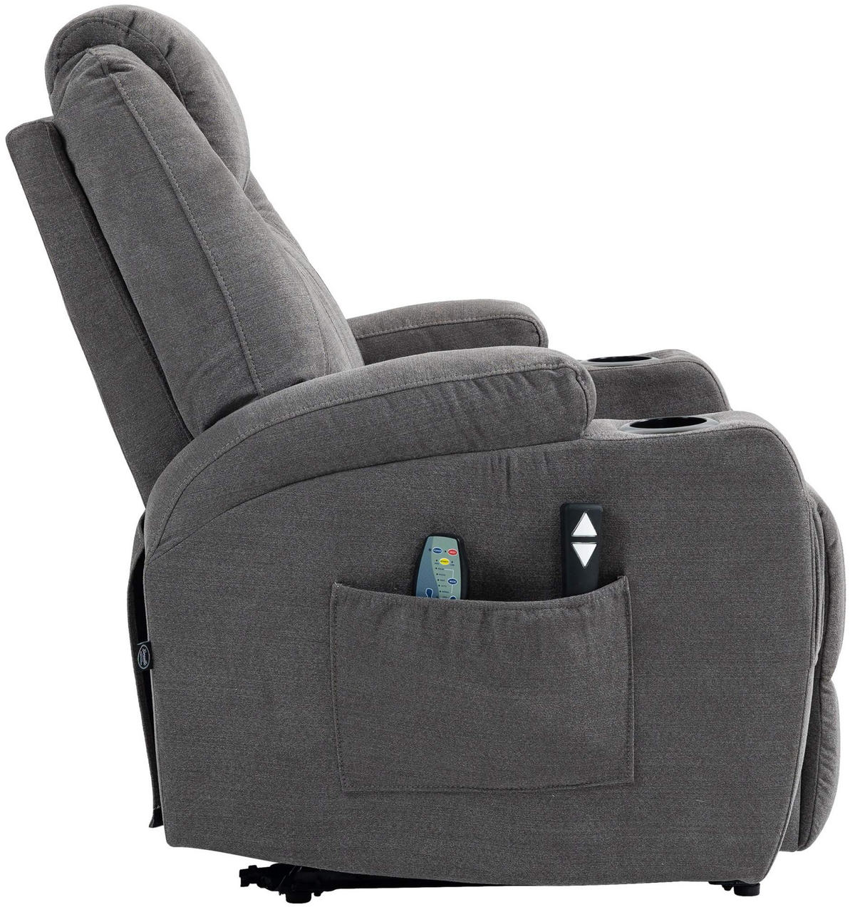 SESSEL Stoff grau - Schwarz/Grau, Textil/Metall (83/105/94cm) - CLP