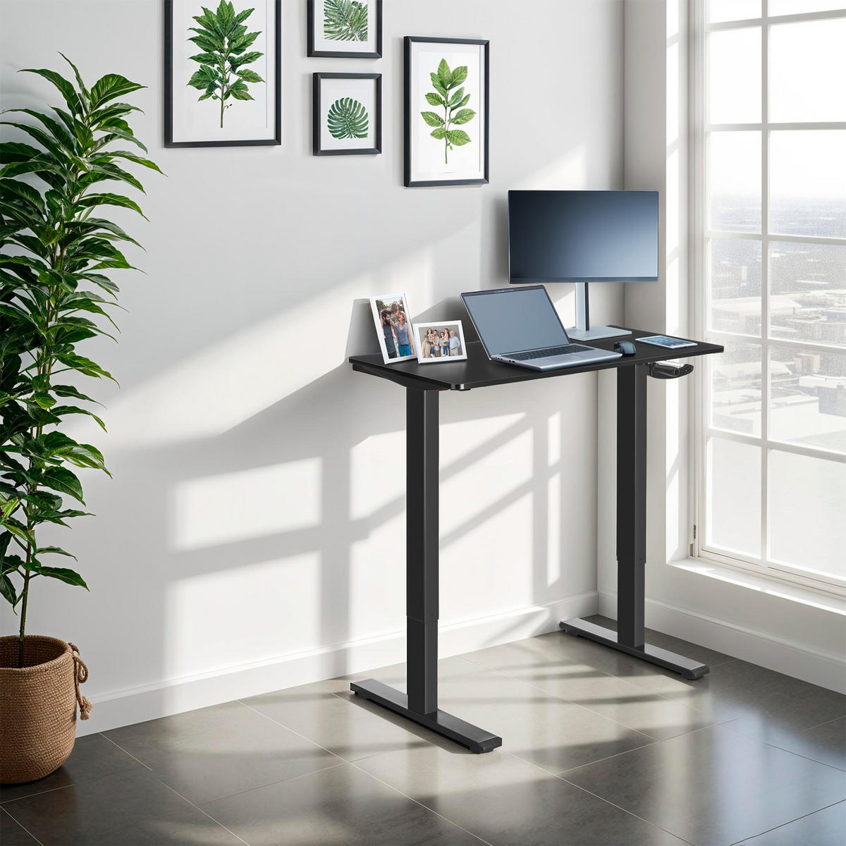 TISCHGESTELL Idun,84 - 129 x 60 x 71 - 121 cm,schwarz - Schwarz, Textil (60/129/121cm) - tectake