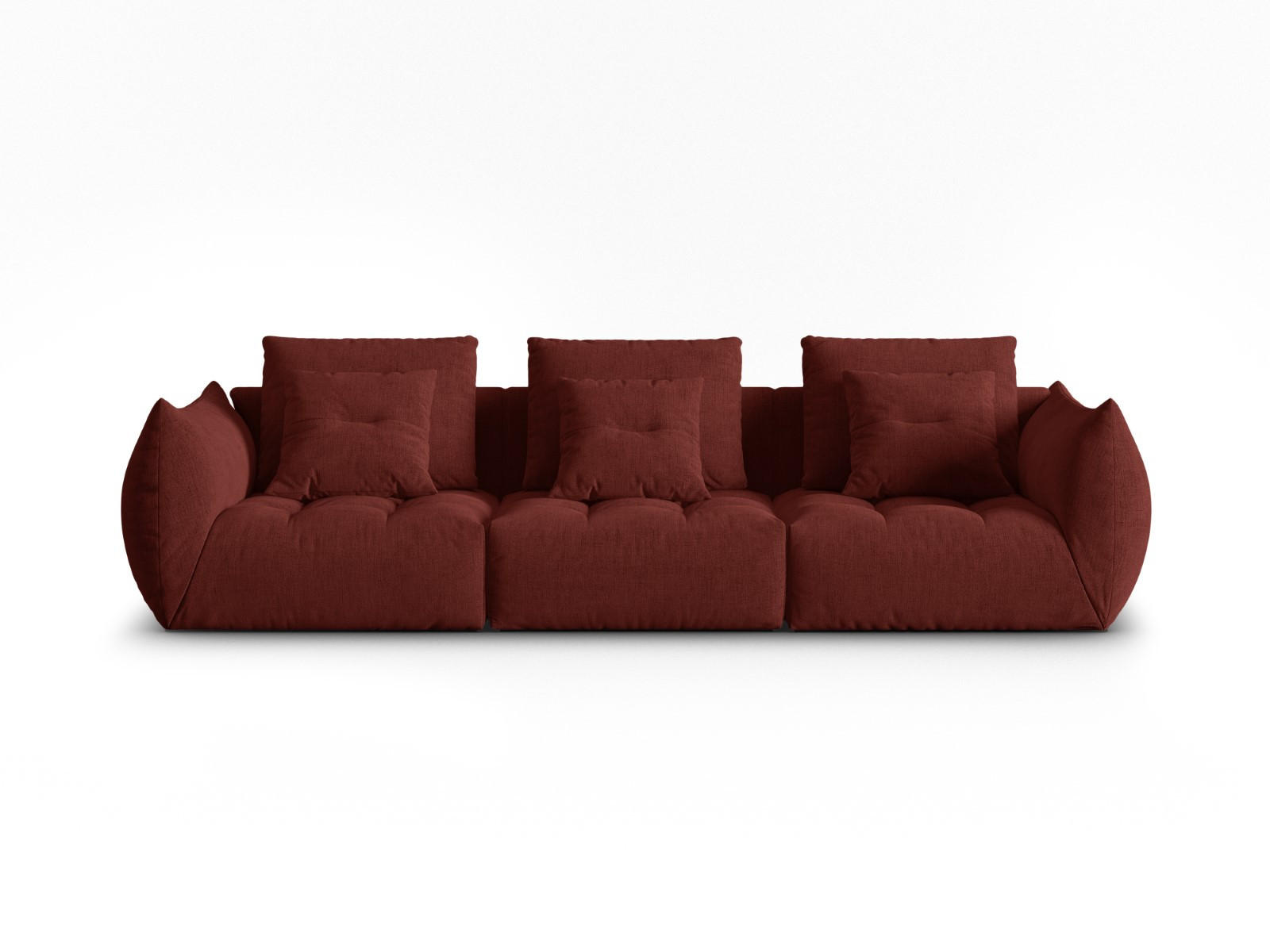 SOFA modular Bloom aus strukturiertem Stoff rot 4 Sitzplätze - Rot, Textil (106/95/332cm) - Micadoni