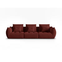 SOFA modular Bloom aus strukturiertem Stoff rot 4 Sitzplätze - Rot, Textil (106/95/332cm) - Micadoni