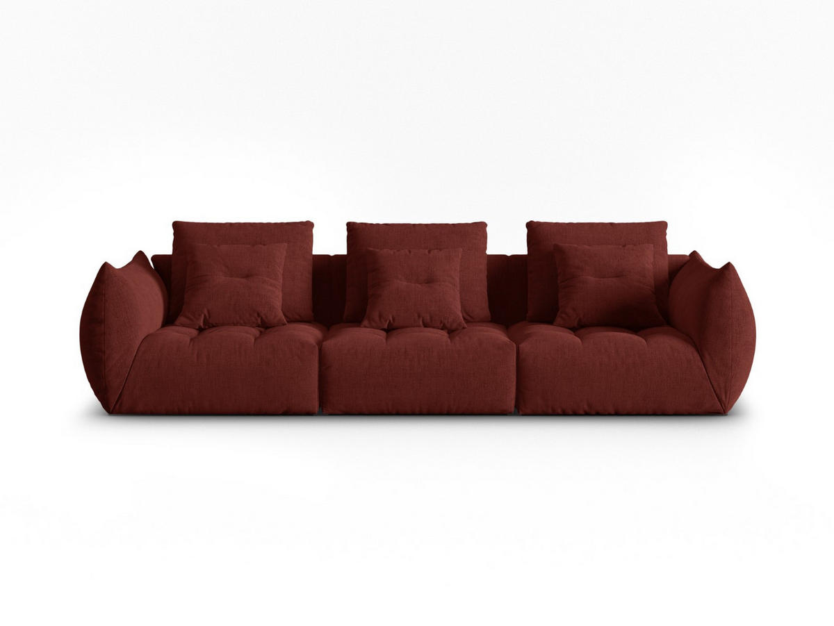 SOFA modular Bloom aus strukturiertem Stoff rot 4 Sitzplätze - Rot, Textil (106/95/332cm) - Micadoni
