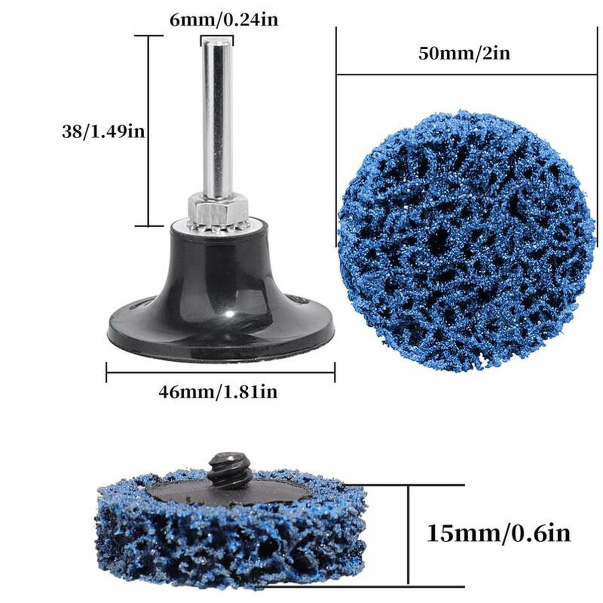 POLIERPADS – zur Reinigung von Metalloberflächen und zum Entfernen von Farbe – 10 Pads – 50 mm - Multicolor, Metall (1/1/1cm) - DCA