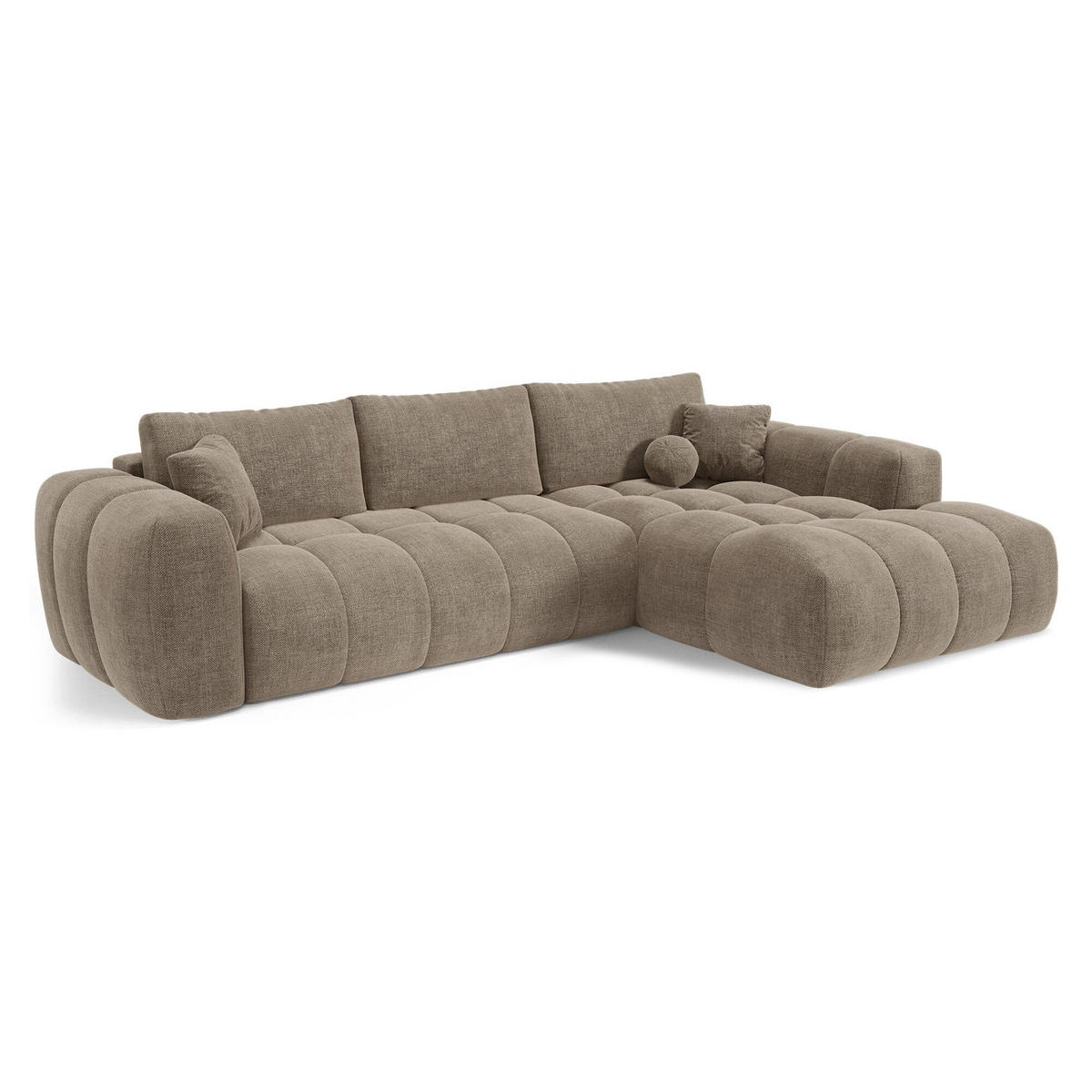 ECKSOFA rechtwinklig SKY Köpergewebe Taupe 310cm - Taupe, Textil (310/180cm) - Premium Interiors