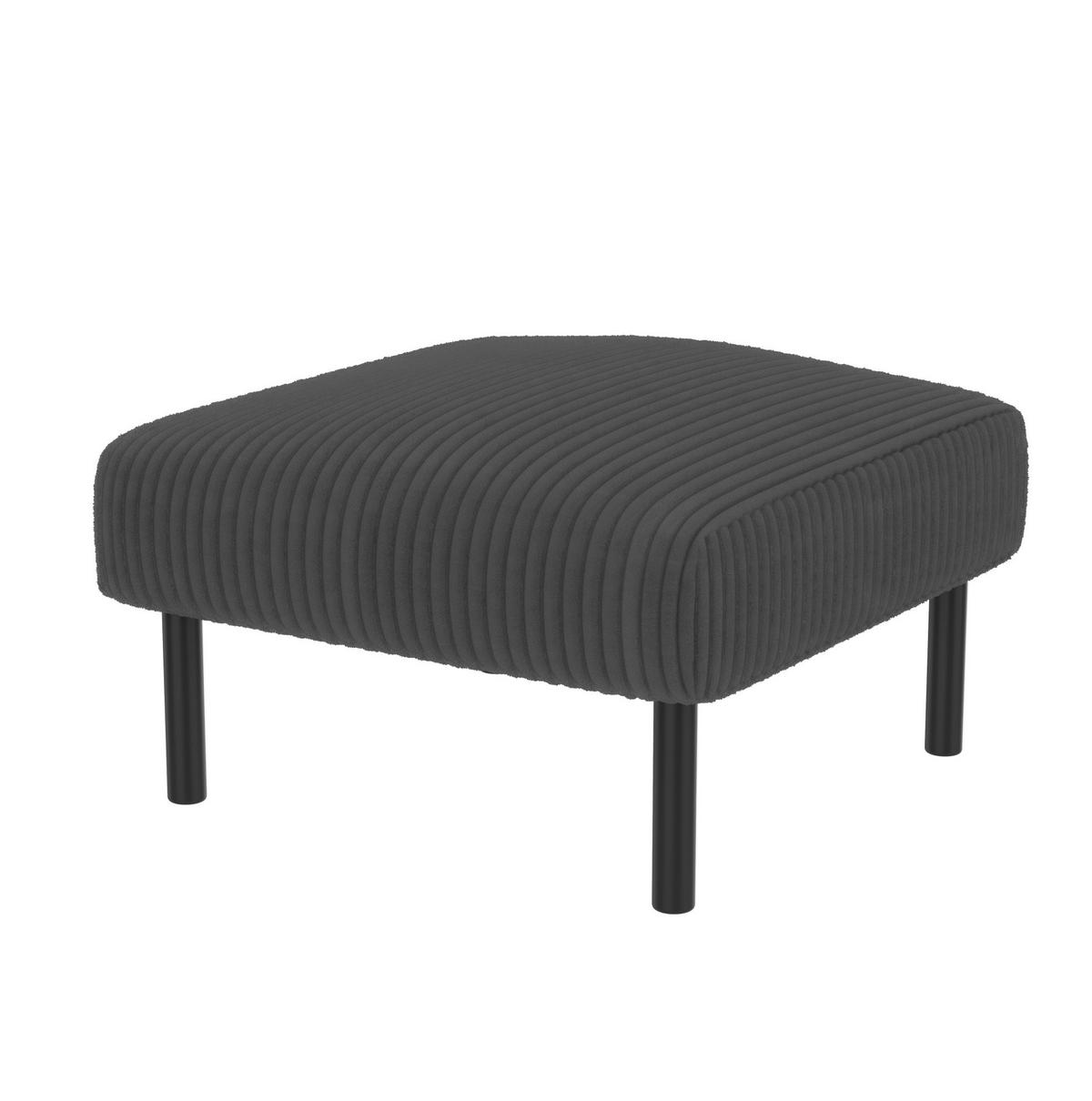 SOFA-SET 3er-Set Cord Grau mit Sessel, Hocker und 2-Sitzer - Grau, Textil (120/79/75cm) - IVMEU