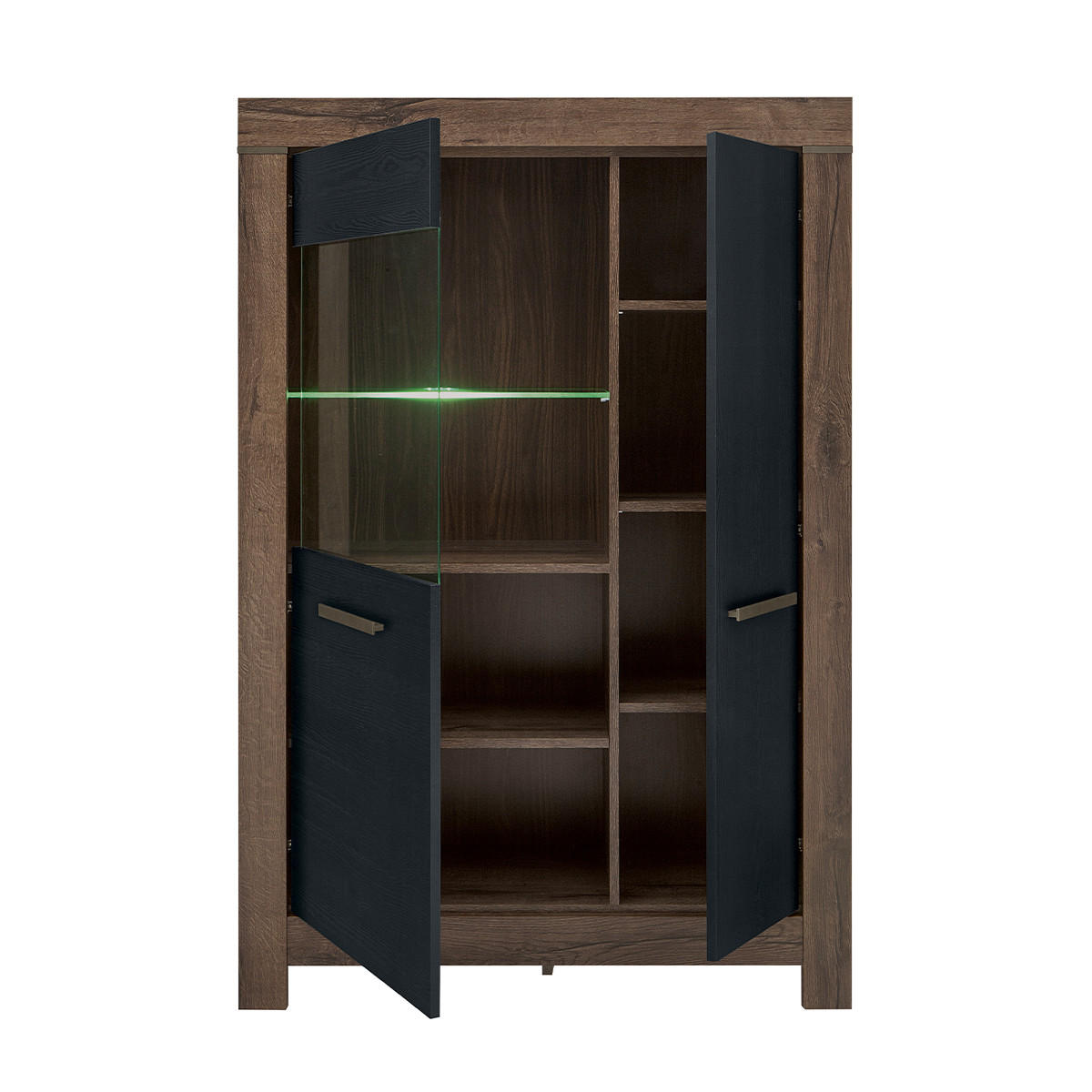 VITRÍNA Adam Dřevo a černá - černá, kompozitní dřevo (100/148/39cm) - Petits-meubles