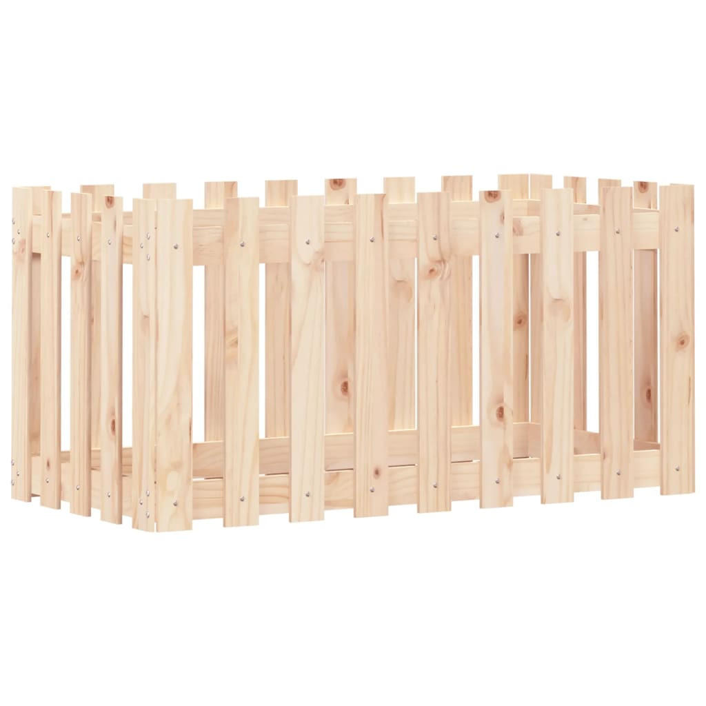 HOCHBEET Lattenzaun-Design 100x50x50 cm Massivholz Kiefer - Naturfarben, Holz (100/50/50cm) - furnicato