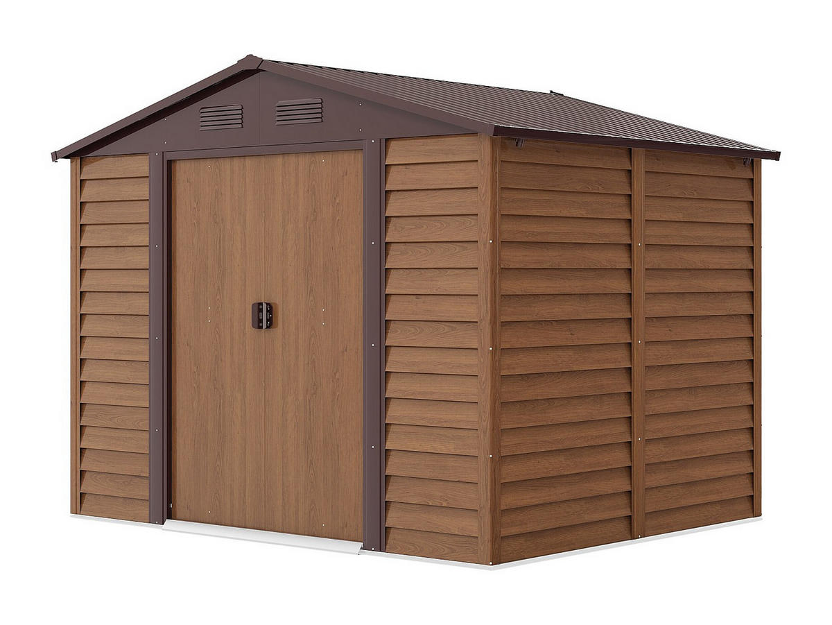 SCHREBERGARTENHAUS - 266 cm x 224 cm - metall - naturfarben dunkel Arsego - Naturfarben, Metall (266/177/224cm) - Vente-Unique