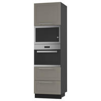 BACKOFEN-HOCHSCHRANK Kvantum D14/RU/2A/284 Beige Matt / Schwarz Matt 60 / 59 / 207cm - Beige/Schwarz, Holz/Holzwerkstoff (60/207/59cm) - Feldmann-Wohnen