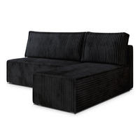 ROHOVÁ SEDAČKA BRISO černá - šedá/černá, dřevo/textil (200/140cm) - MASSENO