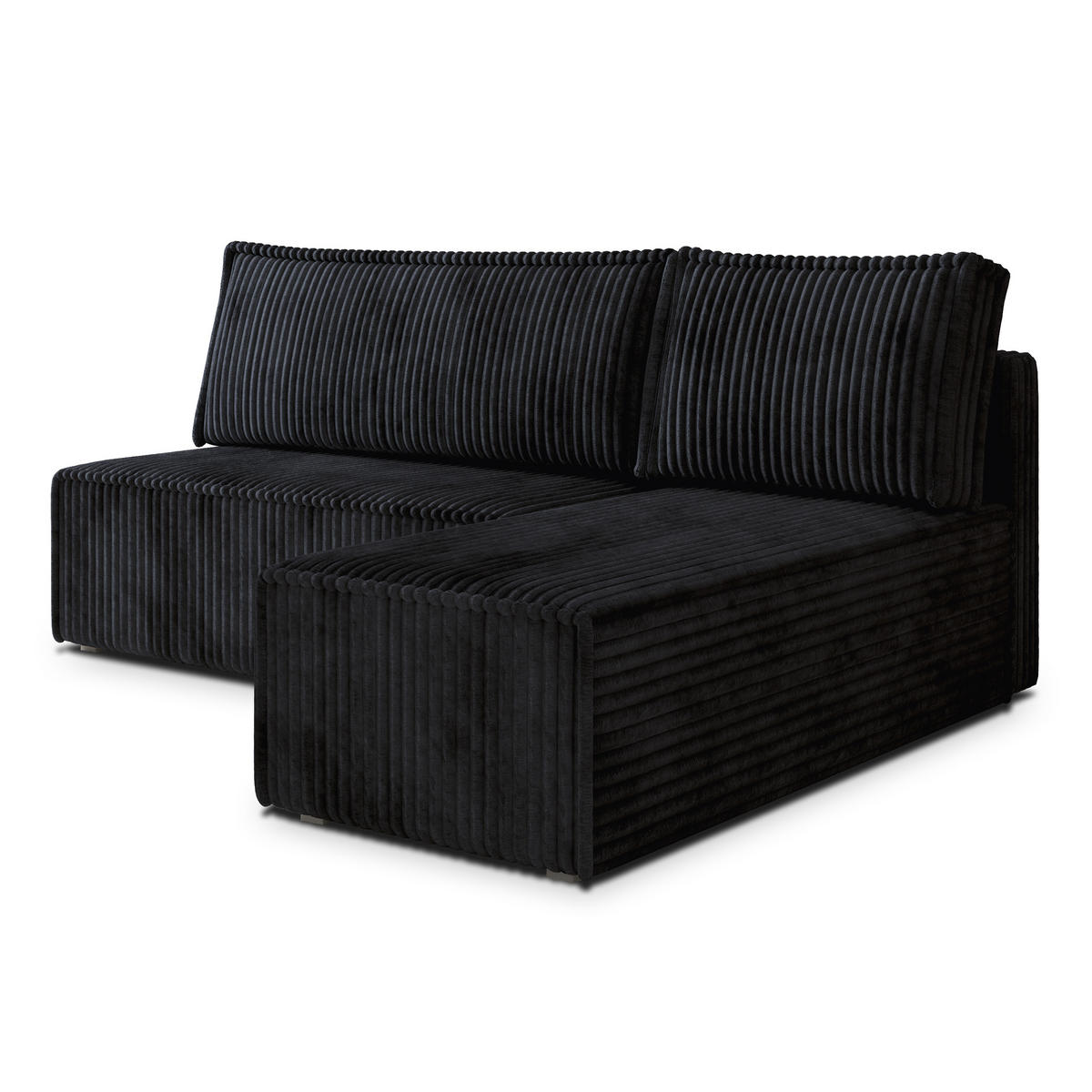 ROHOVÁ SEDAČKA BRISO černá - šedá/černá, dřevo/textil (200/140cm) - MASSENO