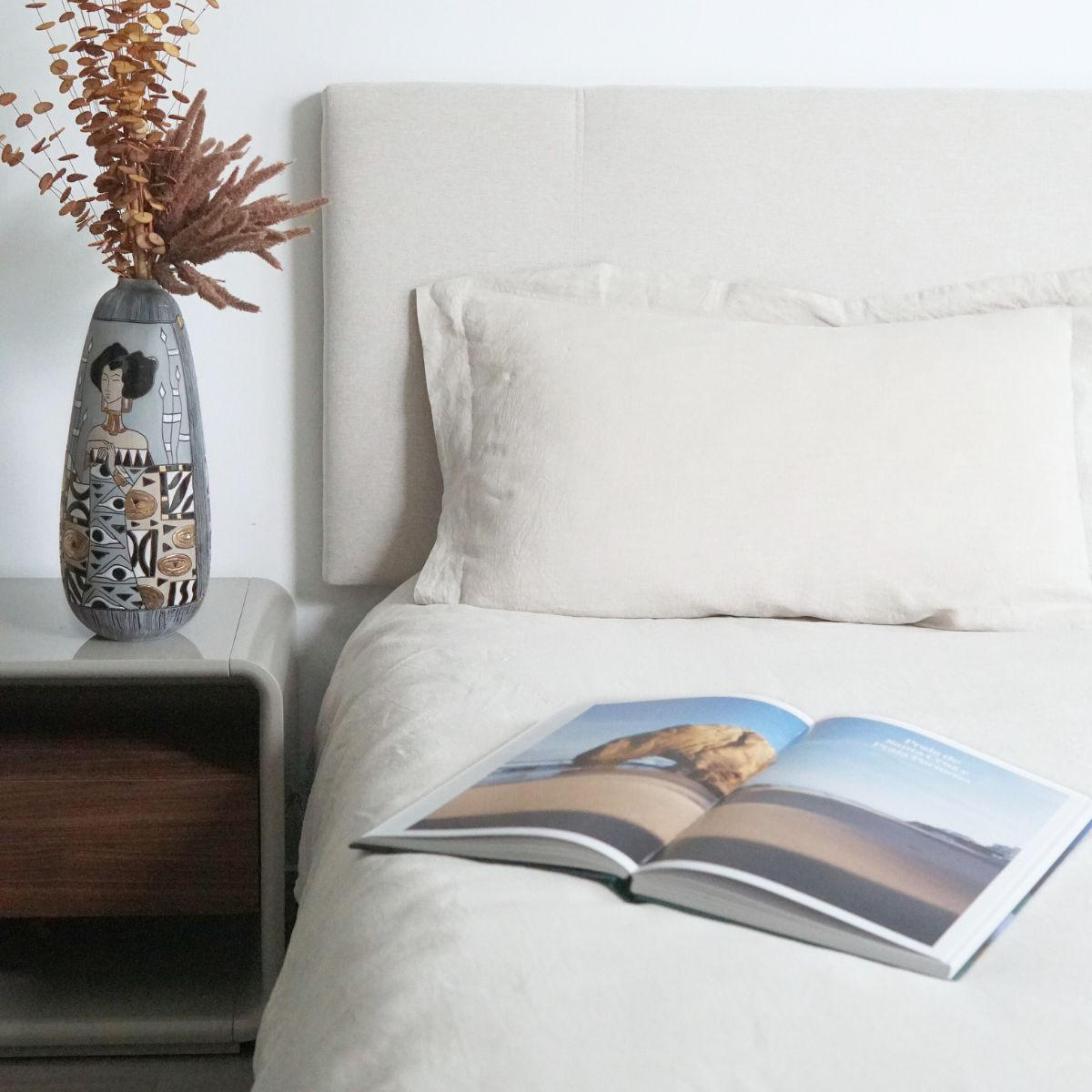 BETTBEZUG. Gewaschenem Leinen “MILAN” - Beige, Textil (260/240cm) - SOWL