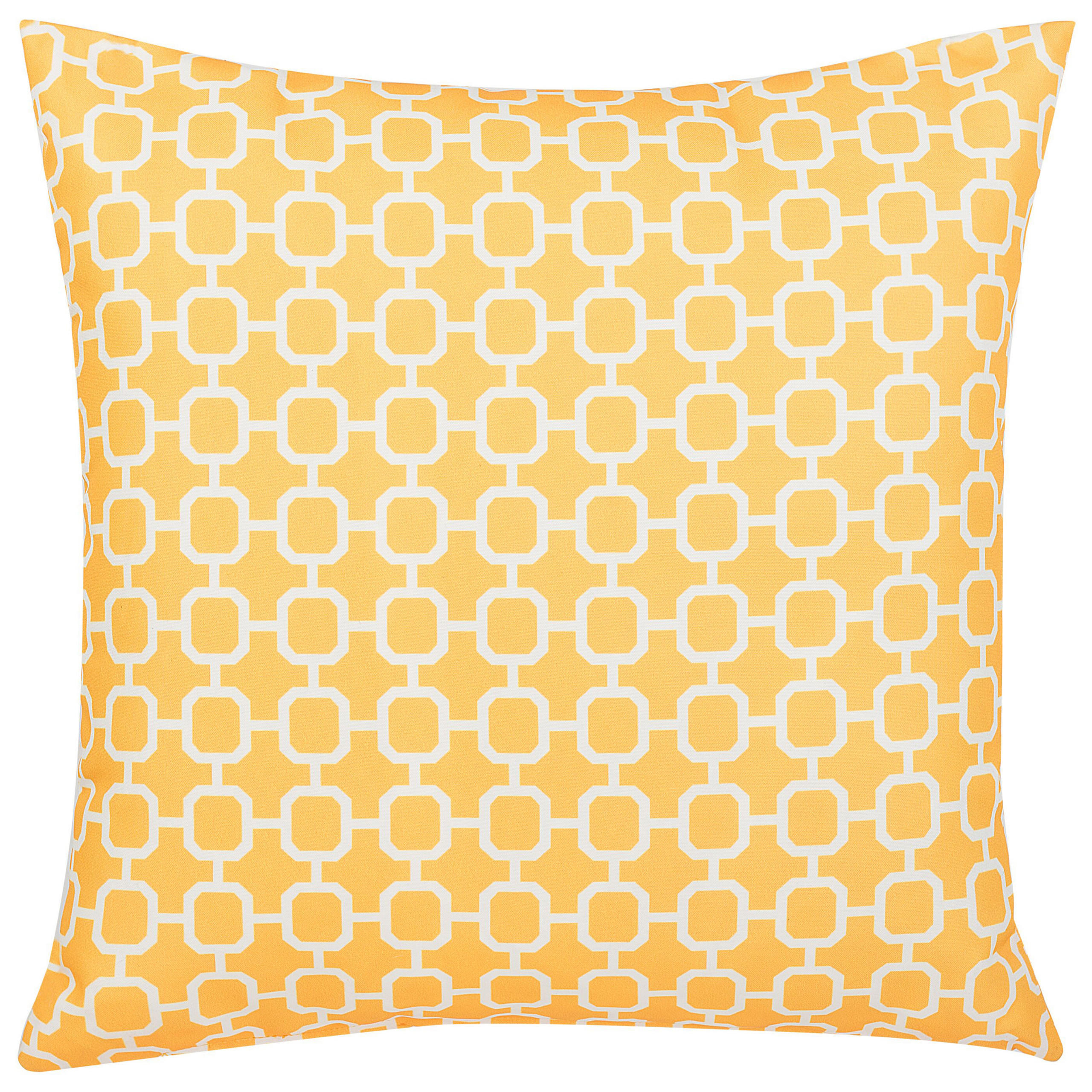 GARTENKISSEN gelb Muster 40/40 cm Astakos - Goldfarben, Textil (40/40cm) - Beliani