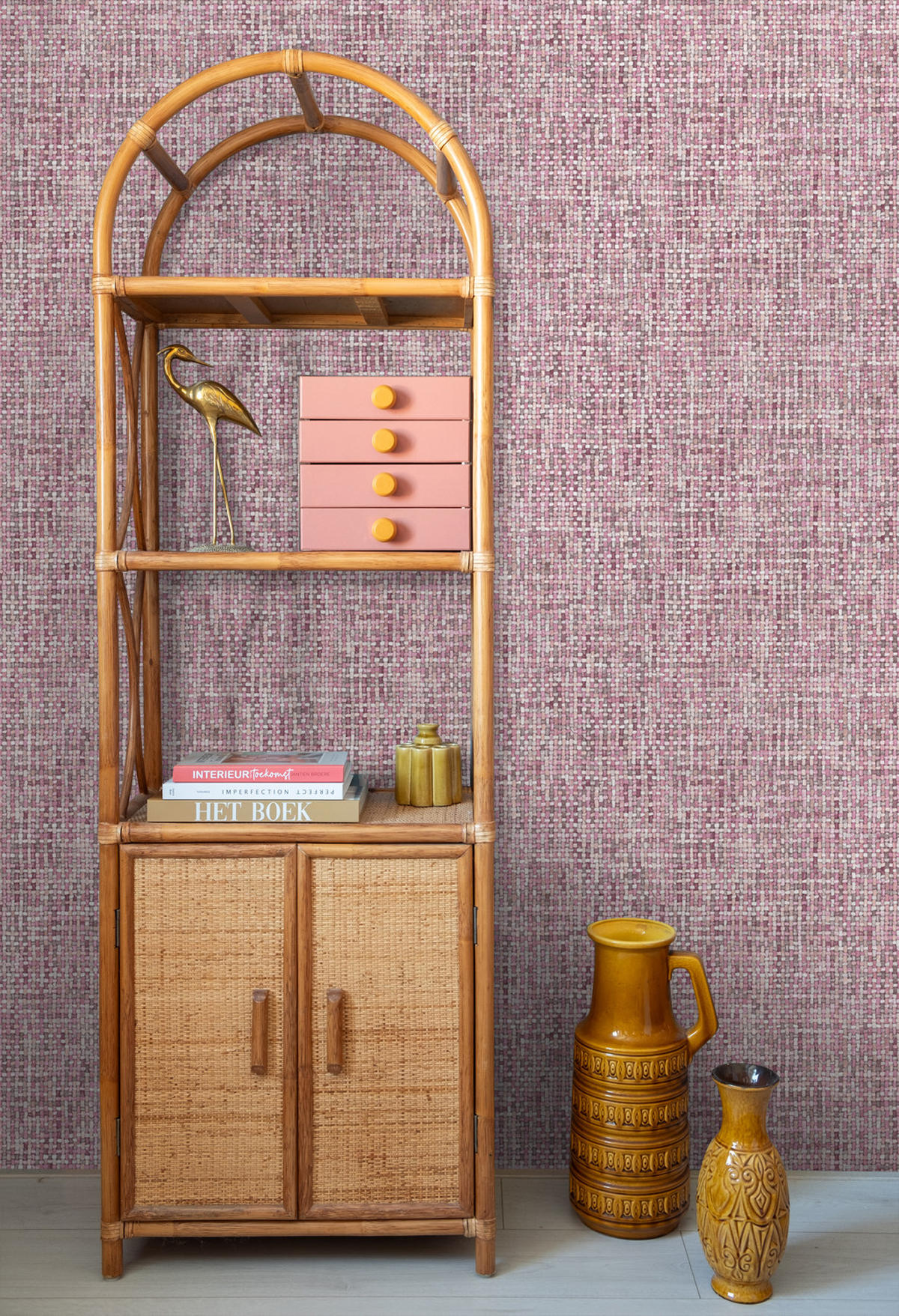 TAPETE Leinen-Optik 53 cm x 10.05 m - Pink, Papier (53/1000cm) - ESTAhome