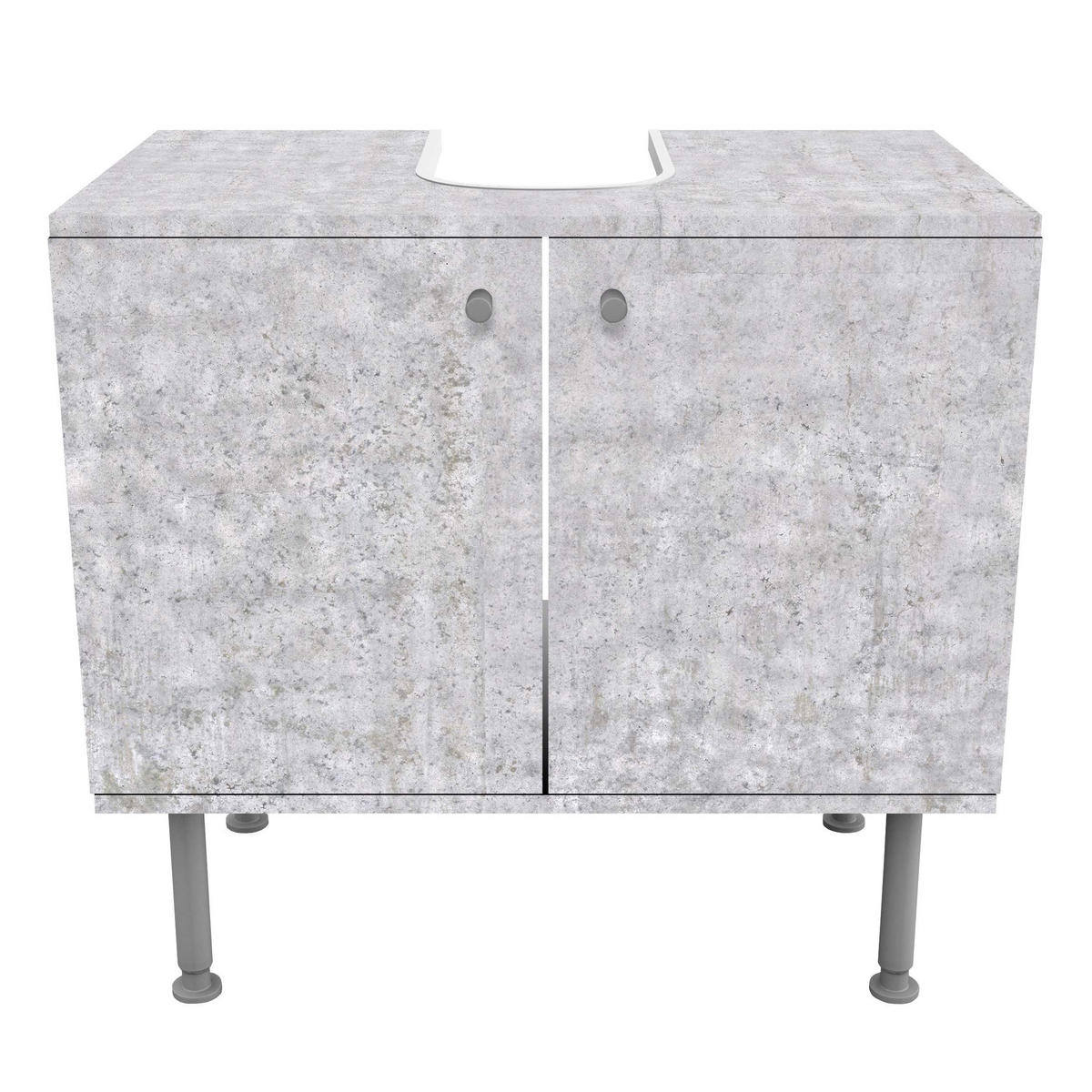 WASCHBECKENUNTERSCHRANK Beton Ciré Tapete 60/55/35 cm - Grau, Holzwerkstoff (60/55/35cm) - Bilderwelten