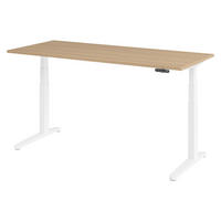 SCHREIBTISCH elektrisch XBHM 80/180/74 cm in Eichefarben/Weiß - Eichefarben/Weiß, Holzwerkstoff (80/180/74cm) - bümö