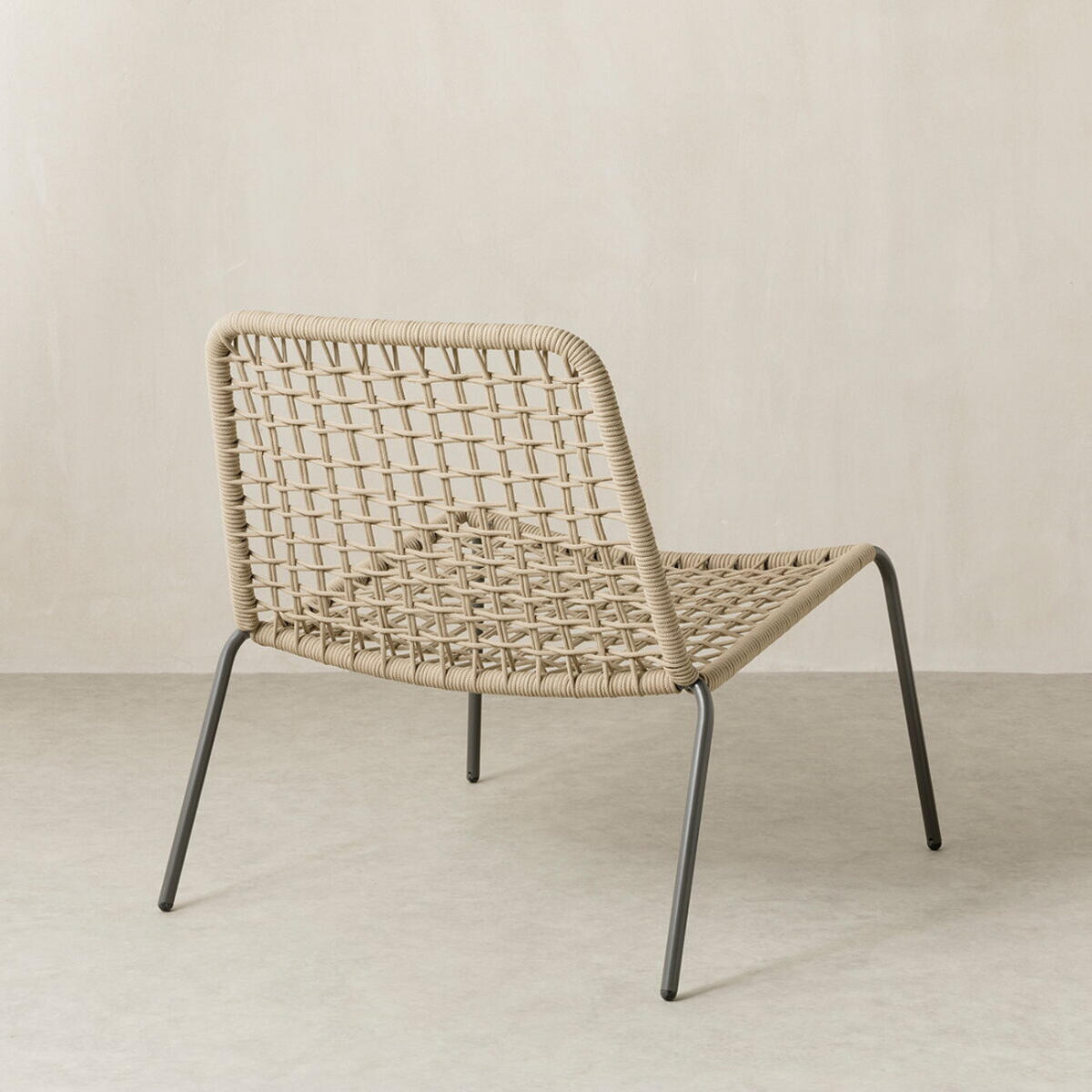 GARTENSTUHL Campbell Natürlich - Schwarz 72.5 cm x 74.5 cm - Braun, Metall (72/74/78cm) - Kenay Home