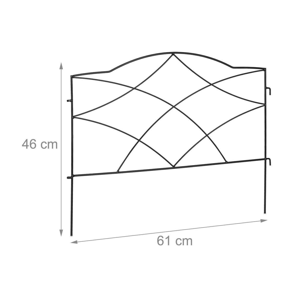 6XBEETZAUN - Schwarz, Metall (61/46/1cm) - Relaxdays