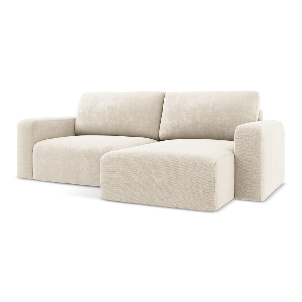 Thumbnail - Makamii Ecksofa, Creme, Textil, 3-Sitzer, Füllung: Schaumstoff, L-Form, Ottomane rechts, 244x149 cm, Made in EU, Wohnzim...