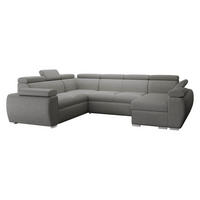 CANAPEA ÎN FORMĂ DE U Boston U, Dreapta - 2R+R+2P+LC - culoare crom/grafit, material textil/lemn (260/98/325cm) - MIRJAN24