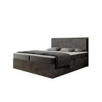 BOXBETT Labett CLEO 180/220 Grau Velvet-Cord – H3 - Grau, Holz (180/220cm) - Labett