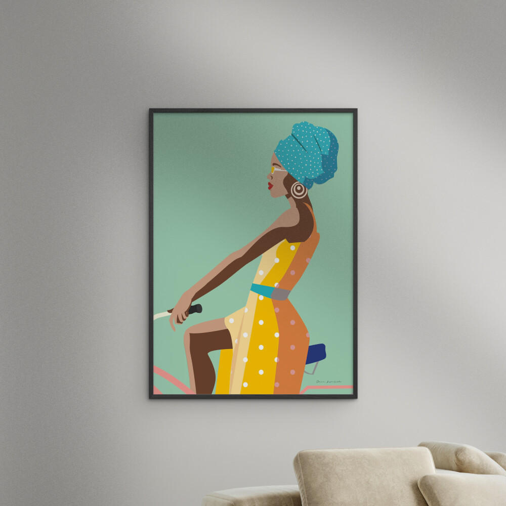 POSTER mit Rahmen Wild Apple - Summer Girl II - Multicolor/Schwarz, Holz/Papier (30/40cm) - Poster&Frame