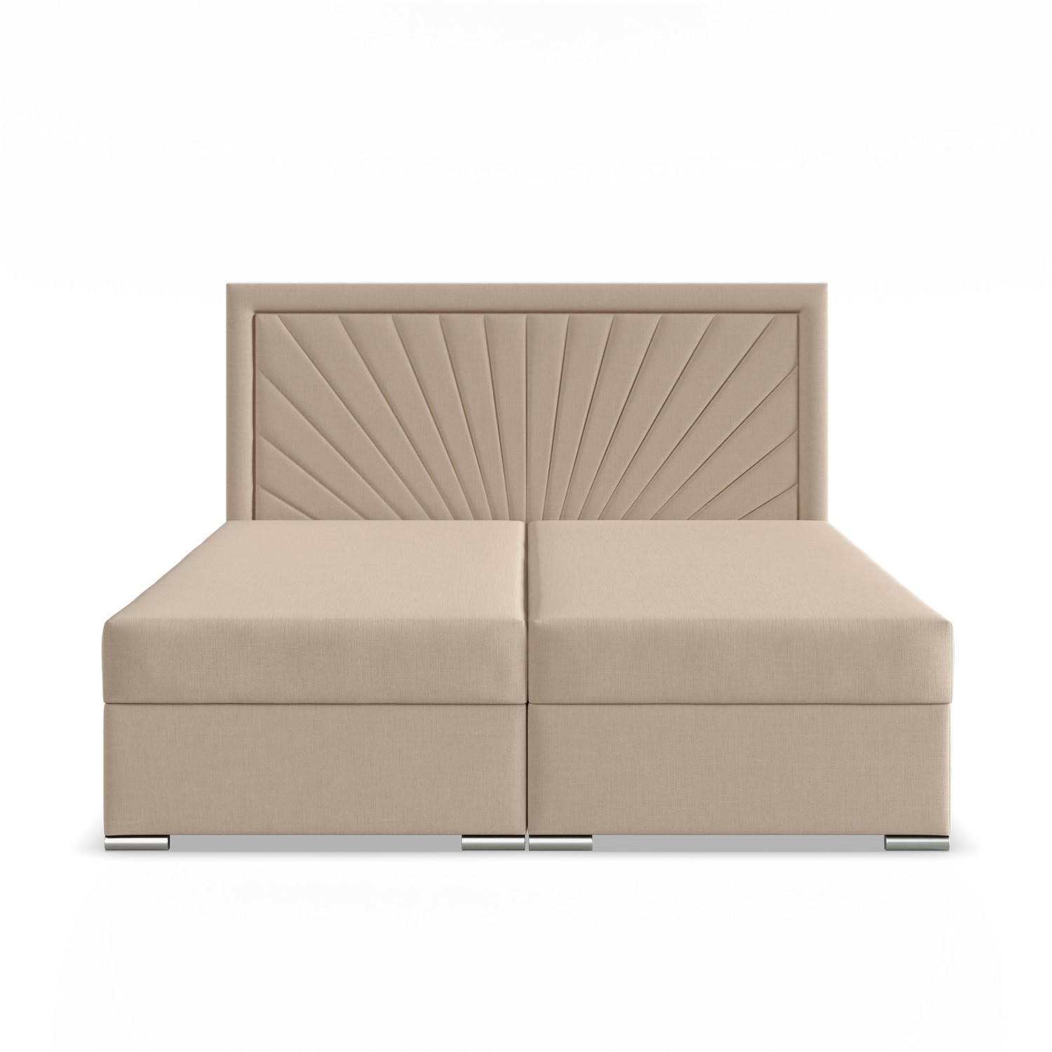 BOXBETT MIT KOPFTEIL 140x200 VICENZA, Beige - Beige, Textil (140/200cm) - Mebligo