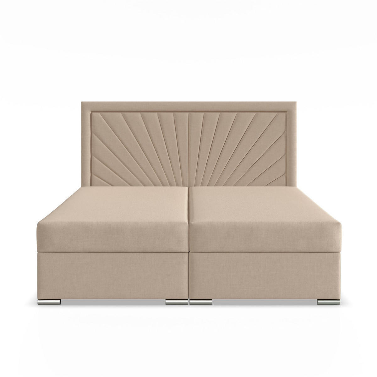 BOXBETT MIT KOPFTEIL 180x200 VICENZA, Beige - Beige, Textil (180/200cm) - Mebligo